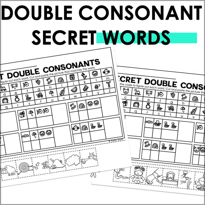 Double Consonants Secret Words Phonemic Awareness Activity - Teacher Jeanell