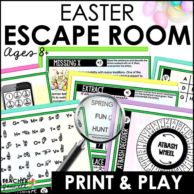 Easter Escape Room Game | Kids Printable Easter Game | Kids Puzzle Adventure Kit - Teacher Jeanell