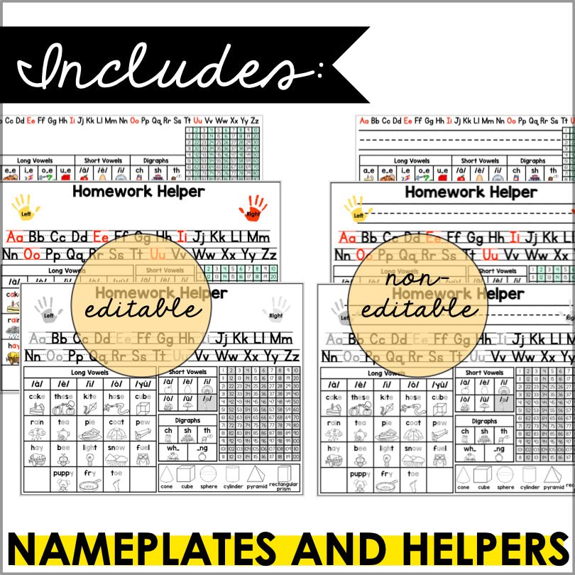Editable Desk Name Plate / Student Desk Name Tags / 1st and 2nd Grade - Teacher Jeanell