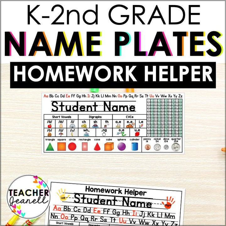 Editable Desk Name Plate / Student Desk Name Tags / Kindergarten - 2nd Grade - Teacher Jeanell
