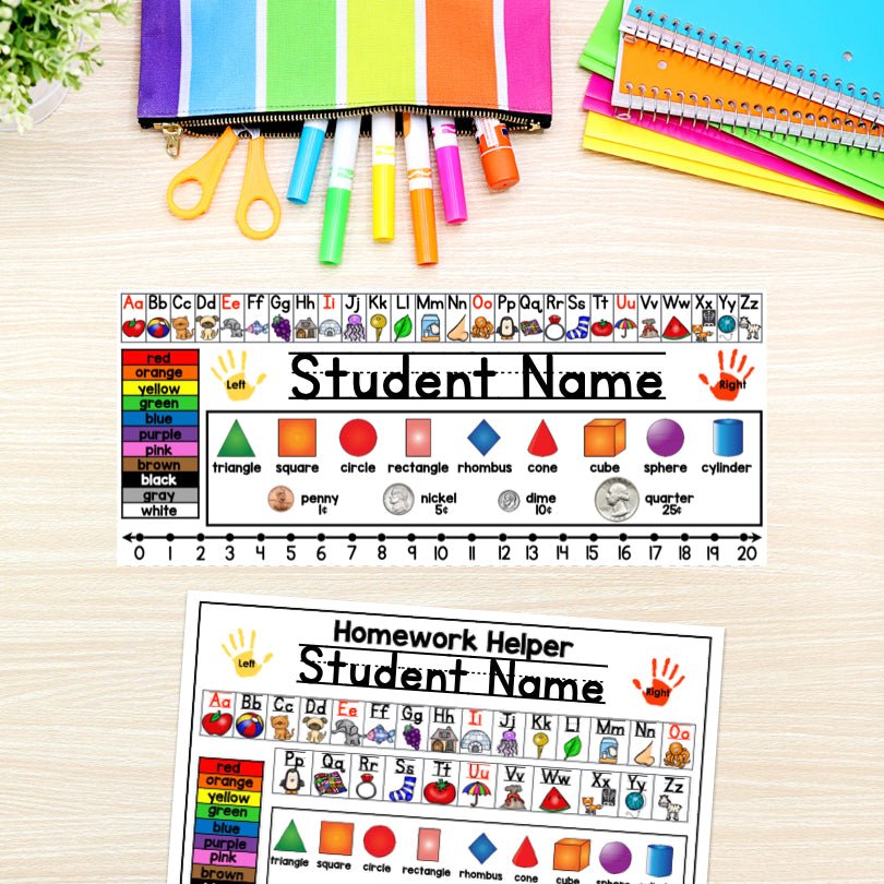 Editable Desk Name Tags and Homework Helper for Kindergarten and First ...