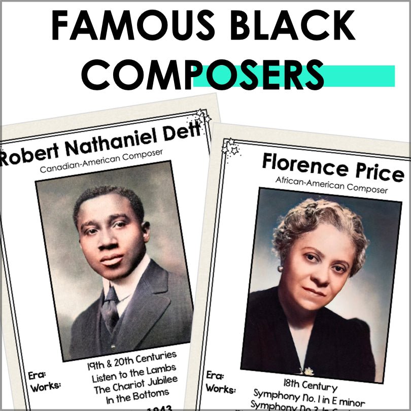 Famous Black Composers Poster Set - Teacher Jeanell