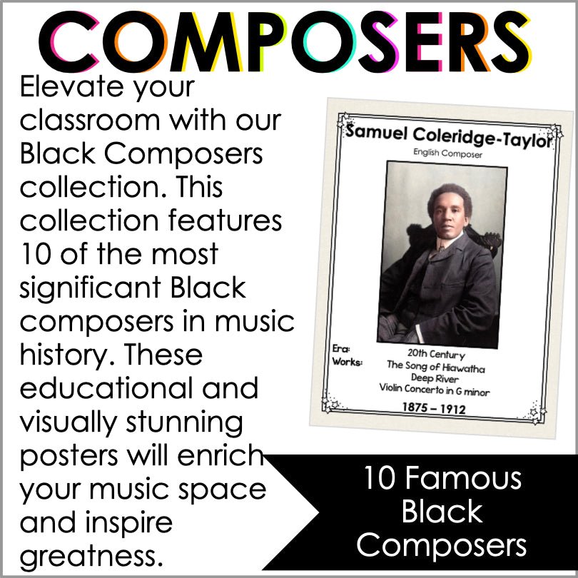 Famous Black Composers Poster Set - Teacher Jeanell