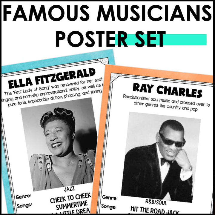 Famous Black Musicians of the 20th Century Poster Set | Black History Posters - Teacher Jeanell
