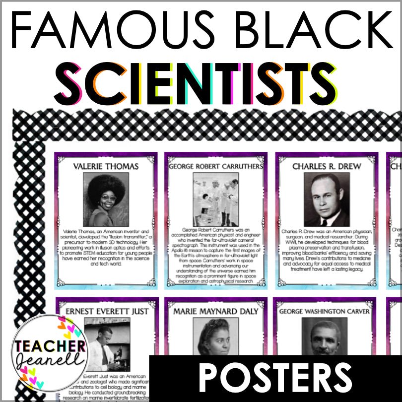 Famous Black Scientists Bulletin Board Poster Set - Teacher Jeanell