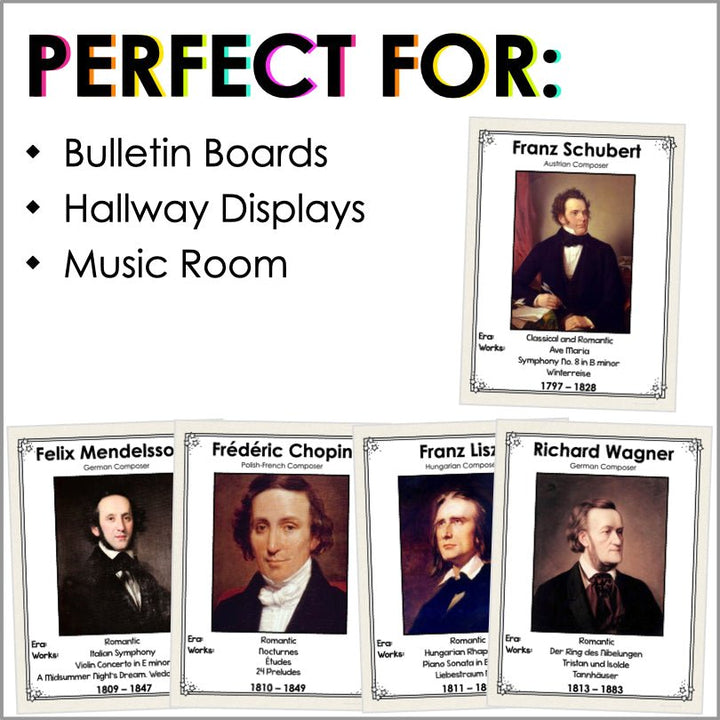 Famous Classical Composers Poster Set - Teacher Jeanell
