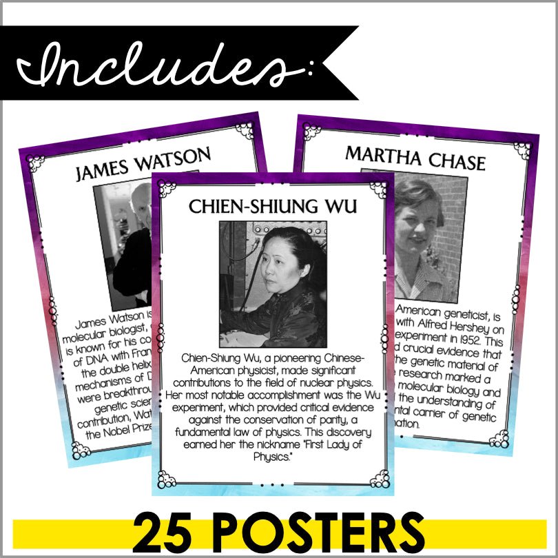 Famous Scientists Bulletin Board Poster Set - Teacher Jeanell