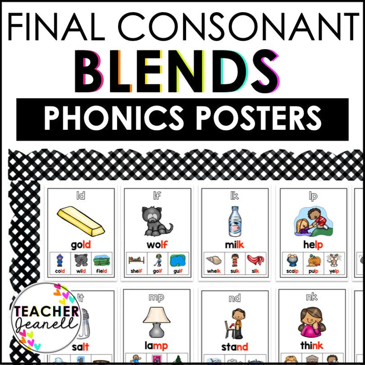 Final Consonant Blends Poster Set - Teacher Jeanell