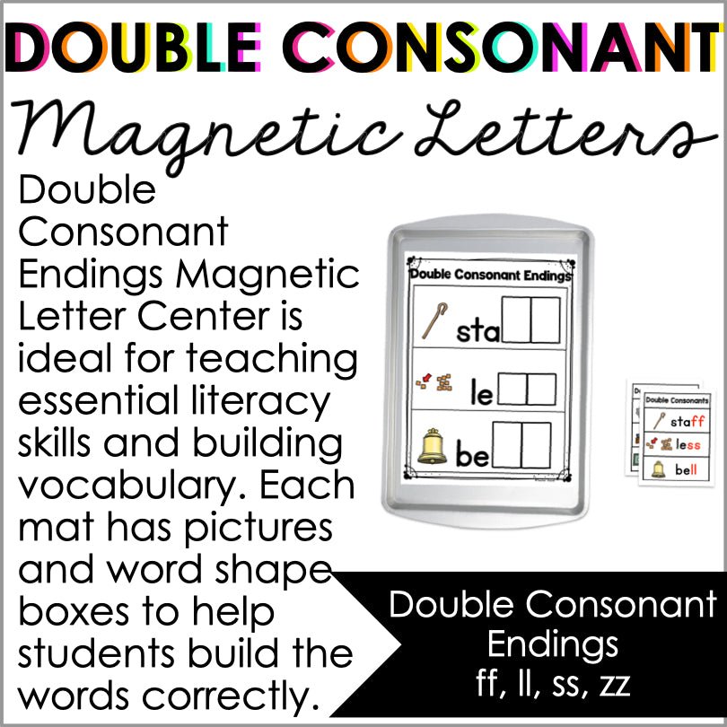 Final Double Consonants Magnetic Letter Activities - Teacher Jeanell