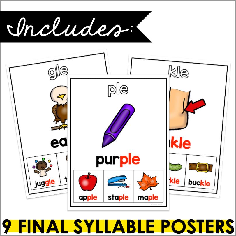 Final Stable Syllables Poster Set - Teacher Jeanell