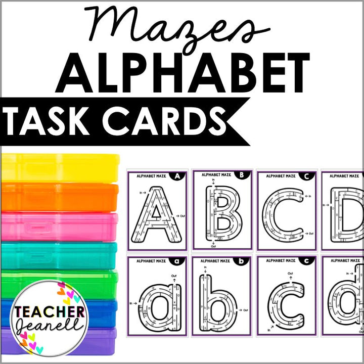 Fine Motor Skills Activities Mazes Alphabet Lowercase and Uppercase Letters - Teacher Jeanell