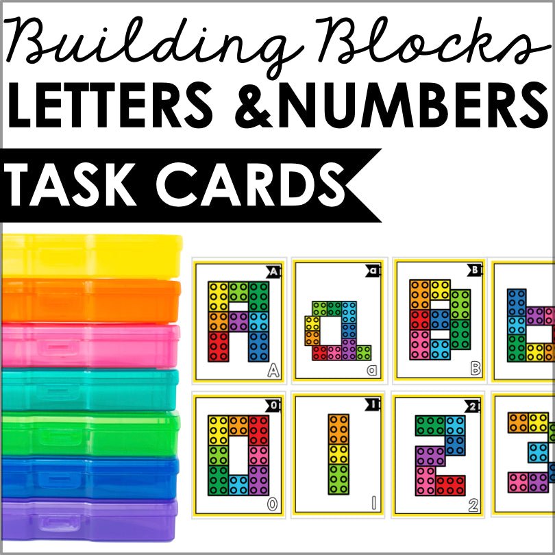 Building Blocks Task Cards for Letter and Number Formation Fine Motor ...