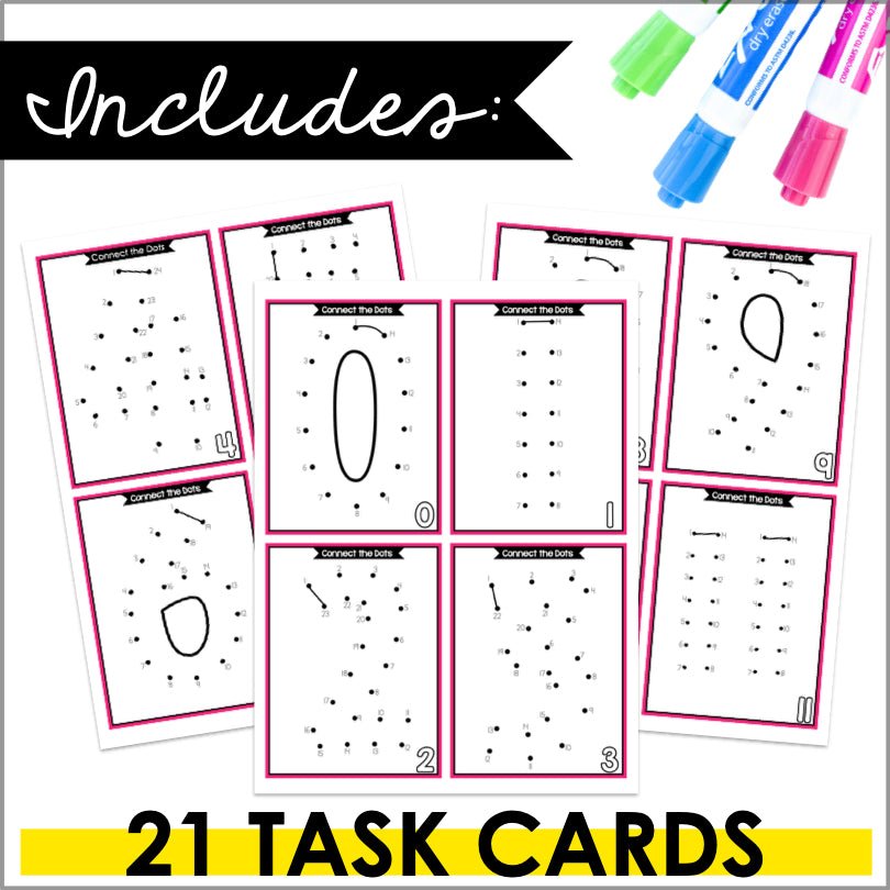 Fine Motor Task Boxes Letters and Numbers Bundle | Connect the Dots | Dot-to-Dot - Teacher Jeanell