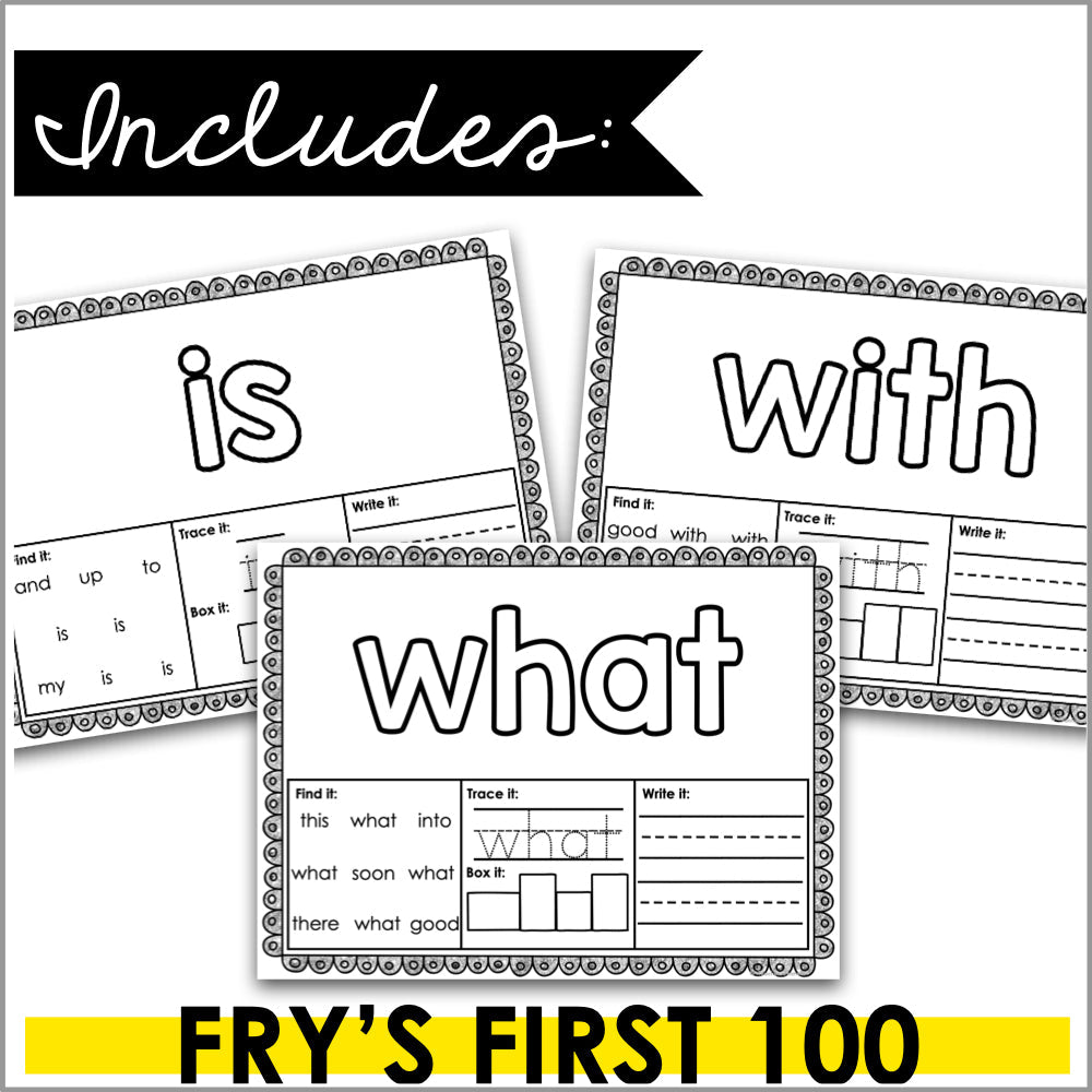 Fry's First 100 Sight Word Playdough Mats - Teacher Jeanell