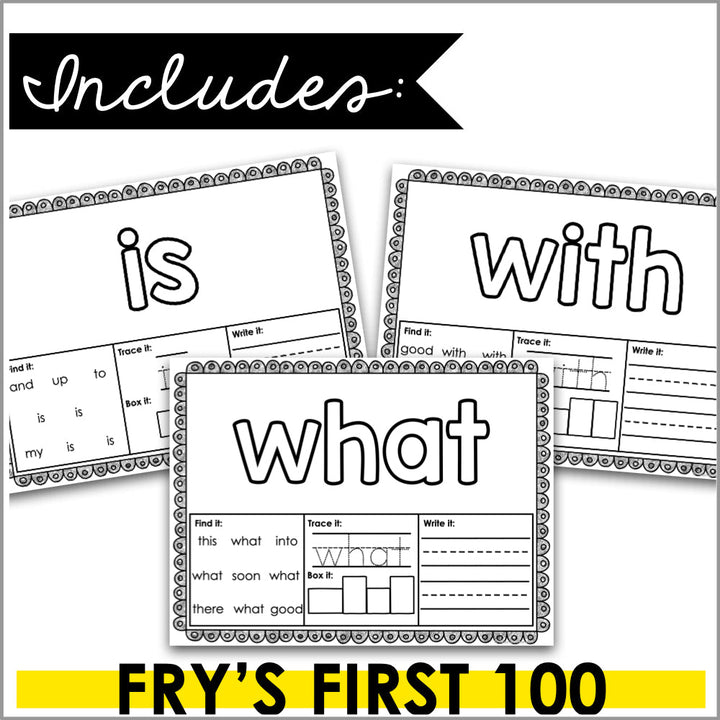 Fry's First 100 Sight Word Playdough Mats - Teacher Jeanell