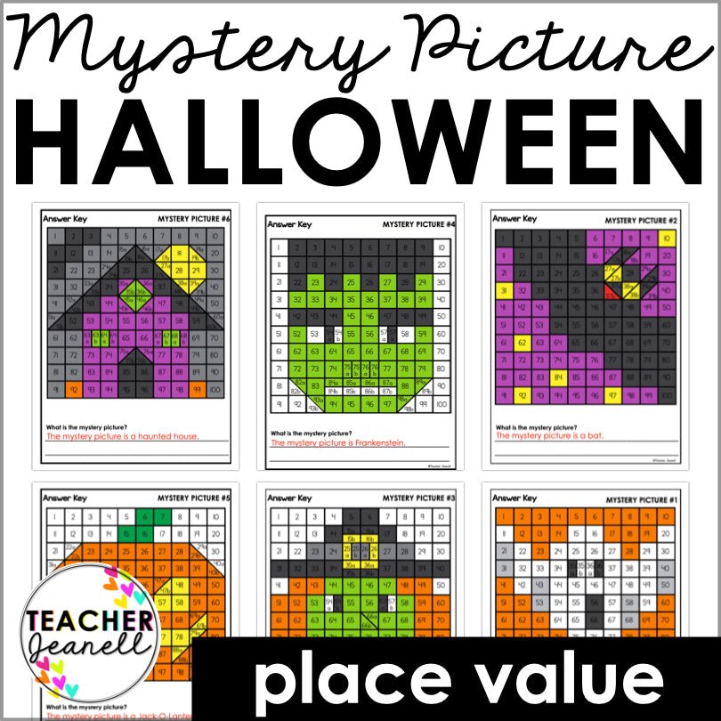 Halloween Place Value Mystery Picture | Halloween Math - Teacher Jeanell