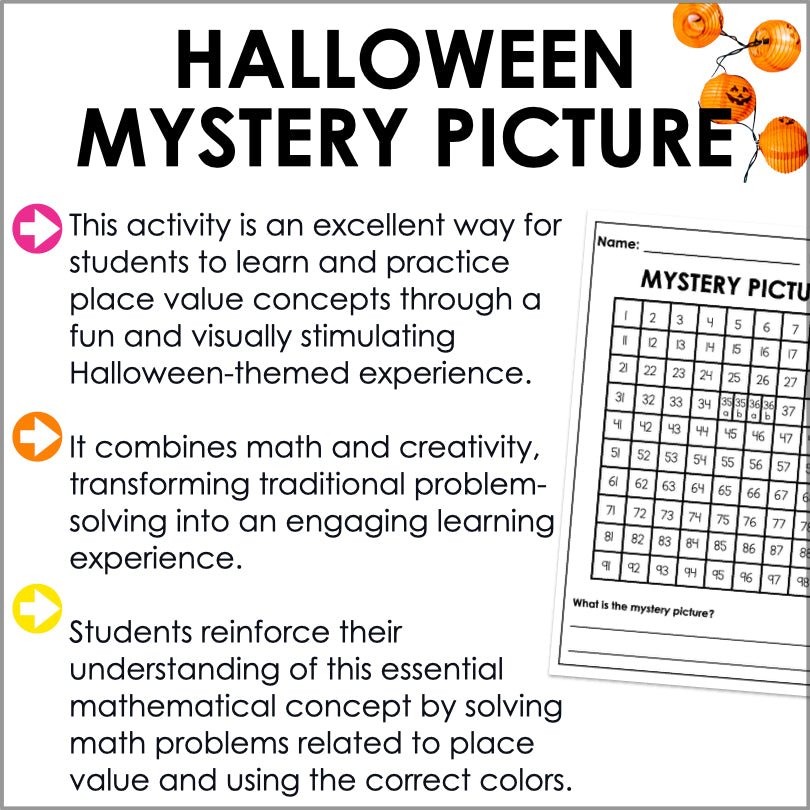 Halloween Place Value Mystery Picture | Halloween Math - Teacher Jeanell