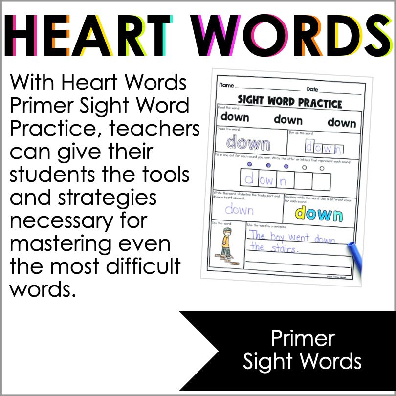 Heart Words Practice Primer | Word Mapping Science of Reading Aligned - Teacher Jeanell