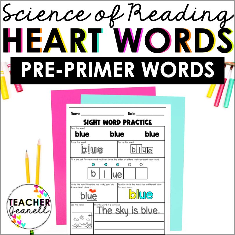Heart Words PrePrimer Practice | Word Mapping - Teacher Jeanell