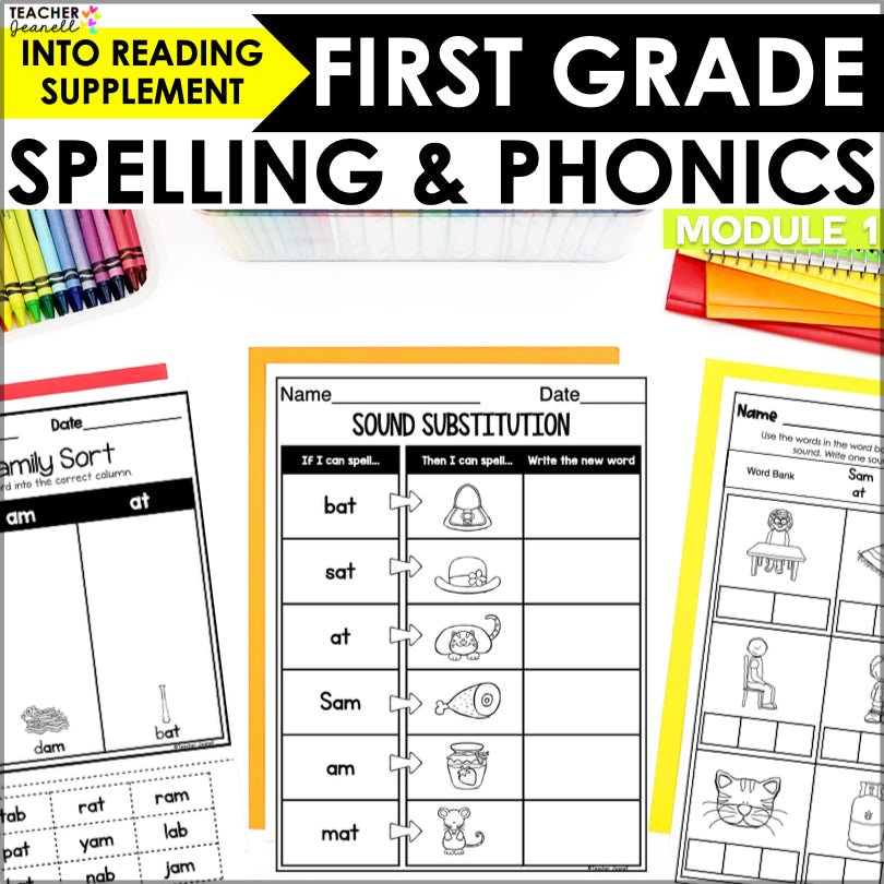 HMH Into Reading 1st Grade Spelling and Phonics Module 1 Supplement - Teacher Jeanell