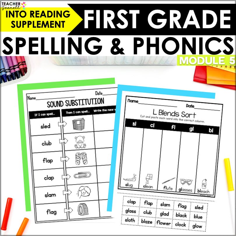 HMH Into Reading 1st Grade Spelling and Phonics Module 5 Supplement - Teacher Jeanell