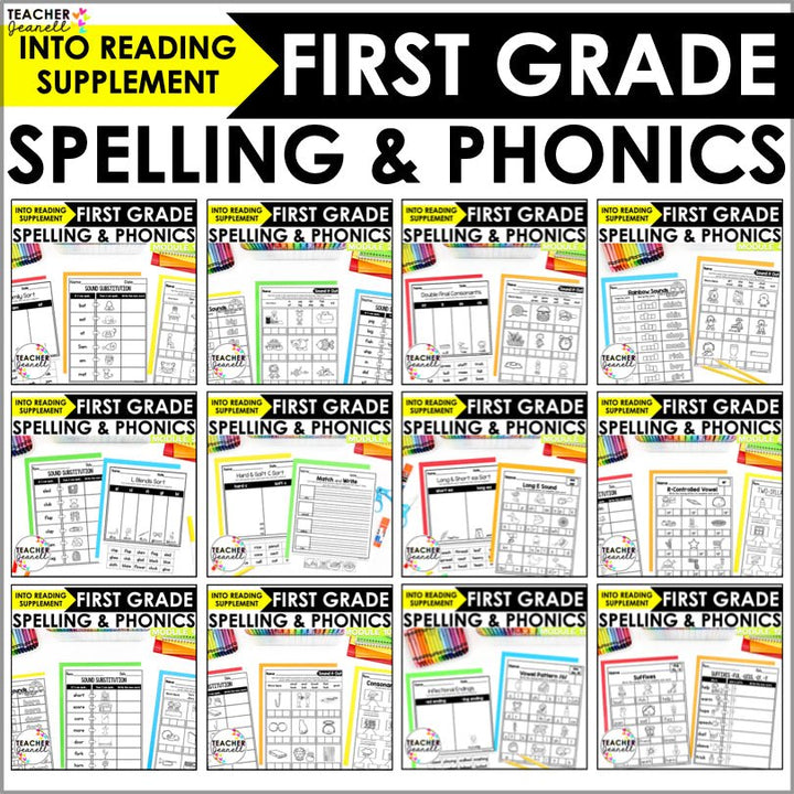 HMH Into Reading 1st Grade Supplement Spelling and Phonics No Prep Bundle - Teacher Jeanell