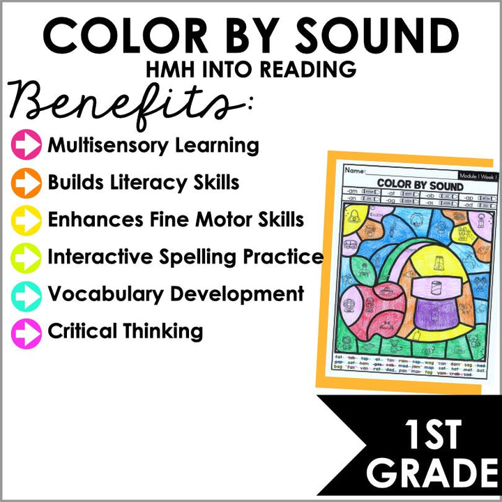 HMH Into Reading Color by Code First Grade Phonics and Spelling Words Supplemental Resource - Teacher Jeanell
