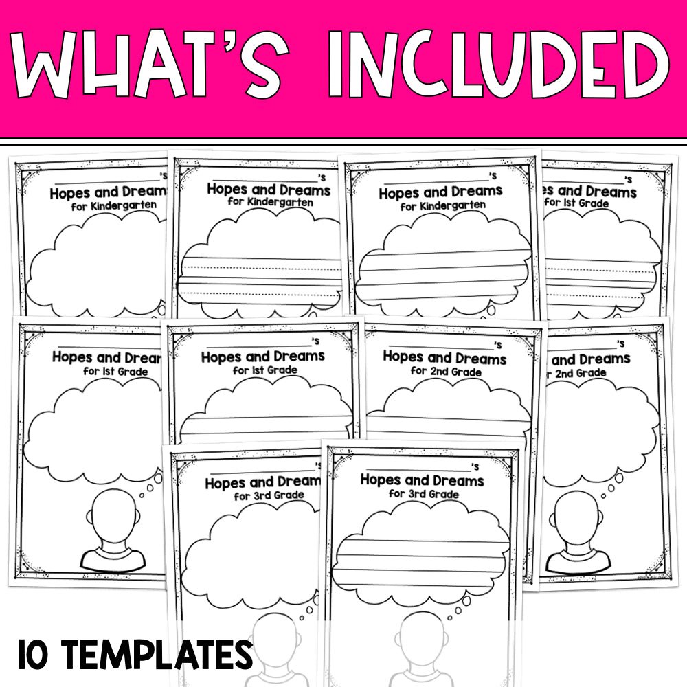 Hopes and Dreams Bulletin Board Templates for Back to School Teacher