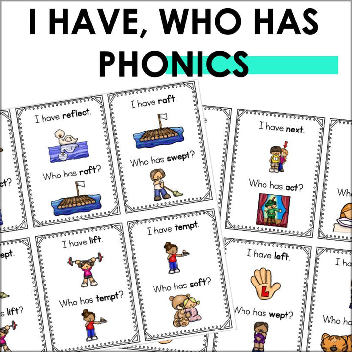 I Have, Who Has Phonics Game Bundle 1 (25 Sets) - Teacher Jeanell