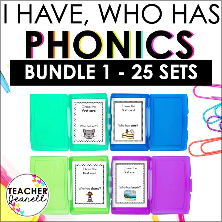 I Have, Who Has Phonics Game Bundle 1 (25 Sets) - Teacher Jeanell