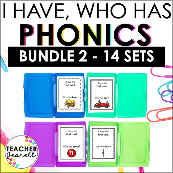 I Have, Who Has Phonics Game Bundle 2 (14 Sets) - Teacher Jeanell
