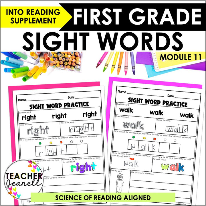 Into Reading 1st Grade Sight Word Practice Module 11 Supplement -Heart Words - Teacher Jeanell