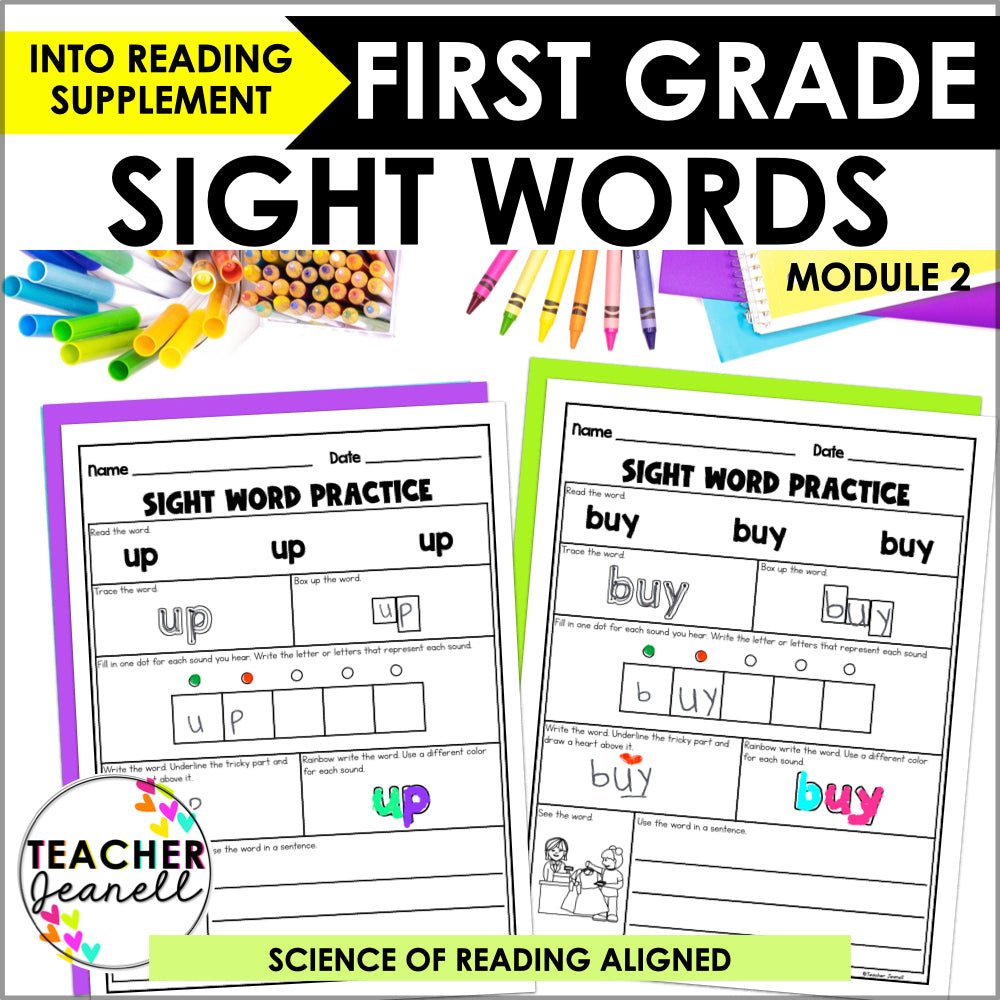 Into Reading 1st Grade Sight Word Practice Module 2 Supplement - Heart Words - Teacher Jeanell