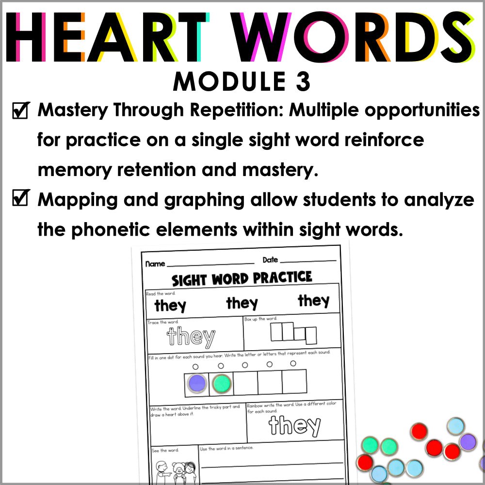 Into Reading 1st Grade Sight Word Practice Module 3 Supplemental Resource - Heart Words - Teacher Jeanell