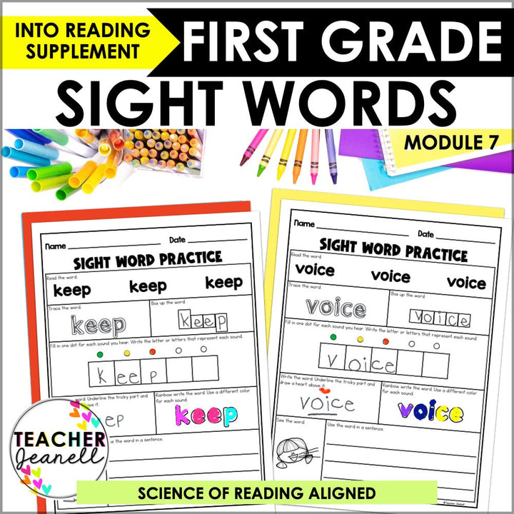 Into Reading 1st Grade Sight Word Practice Module 7 Supplement - Heart Words - Teacher Jeanell