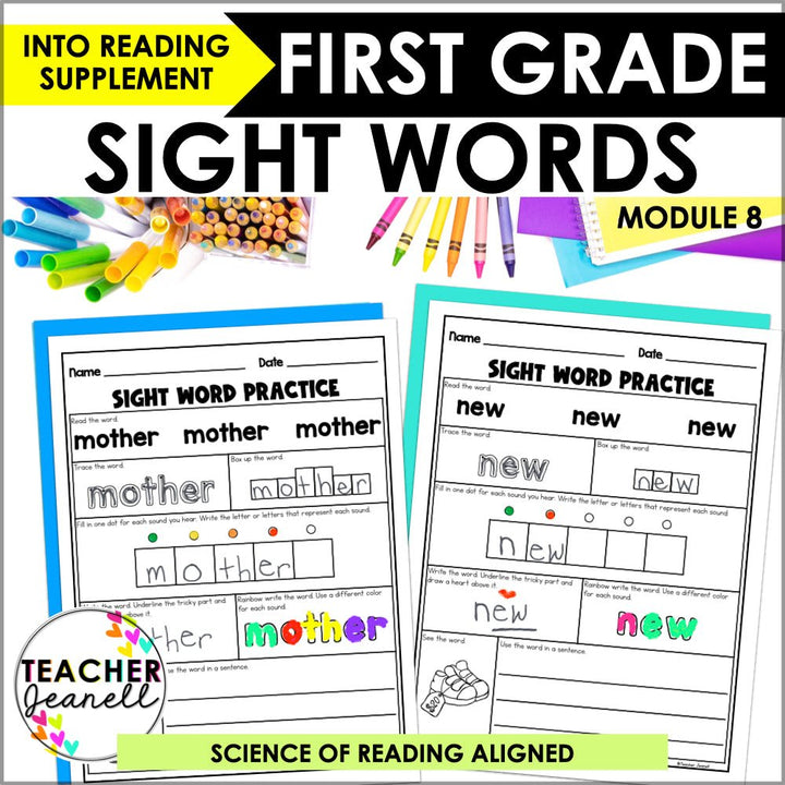 Into Reading 1st Grade Sight Word Practice Module 8 Supplement - Heart Words - Teacher Jeanell
