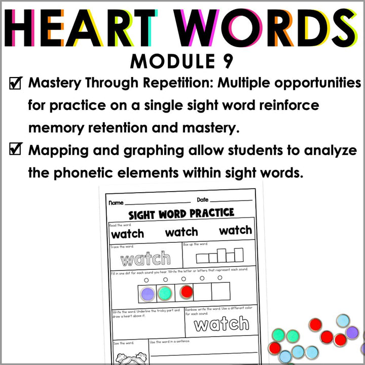 Into Reading 1st Grade Sight Word Practice Module 9 Supplement - Heart Words - Teacher Jeanell