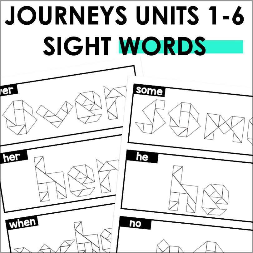 Journeys Kindergarten Units 1-6 Sight Word Tangrams Supplement - Teacher Jeanell
