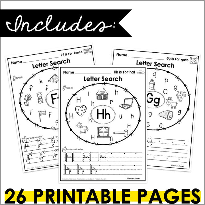 Letter Identification and Sounds Worksheets - Teacher Jeanell