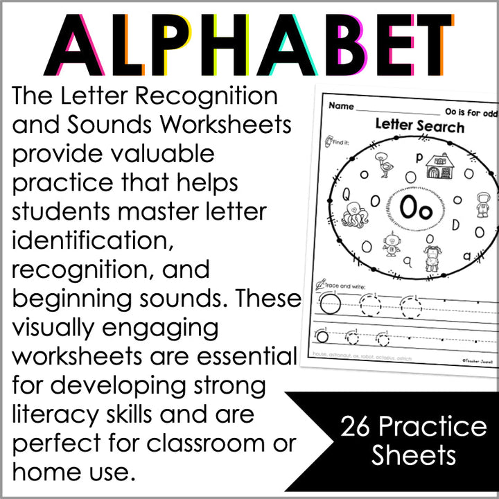 Letter Identification and Sounds Worksheets - Teacher Jeanell