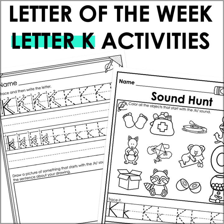 Letter K Activities | Letter of the Week Worksheets - Teacher Jeanell