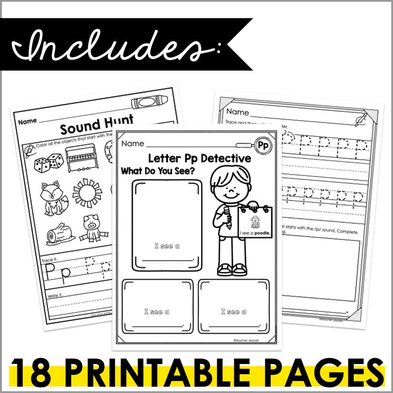 Letter P Activities | Letter of the Week Worksheets - Teacher Jeanell