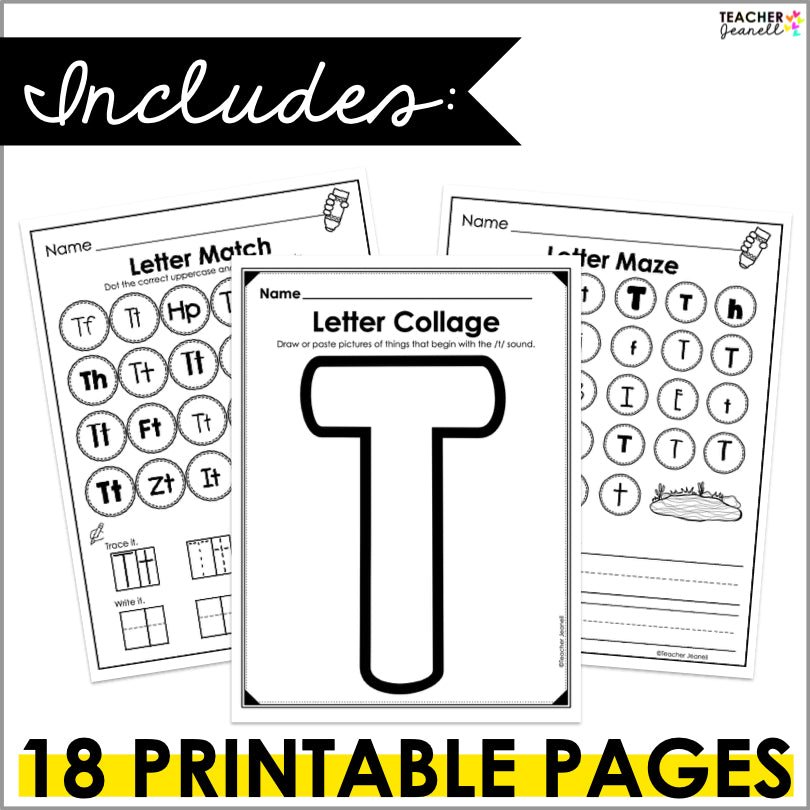 Letter T Activities | Letter of the Week Worksheets - Teacher Jeanell