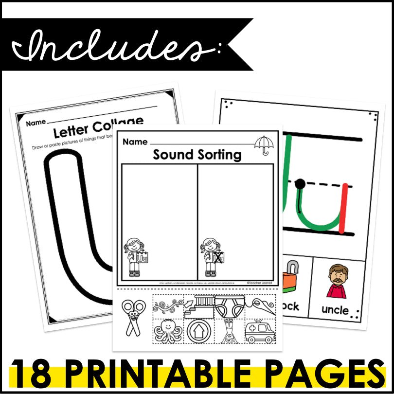 Letter U Activities | Letter of the Week Worksheets - Teacher Jeanell