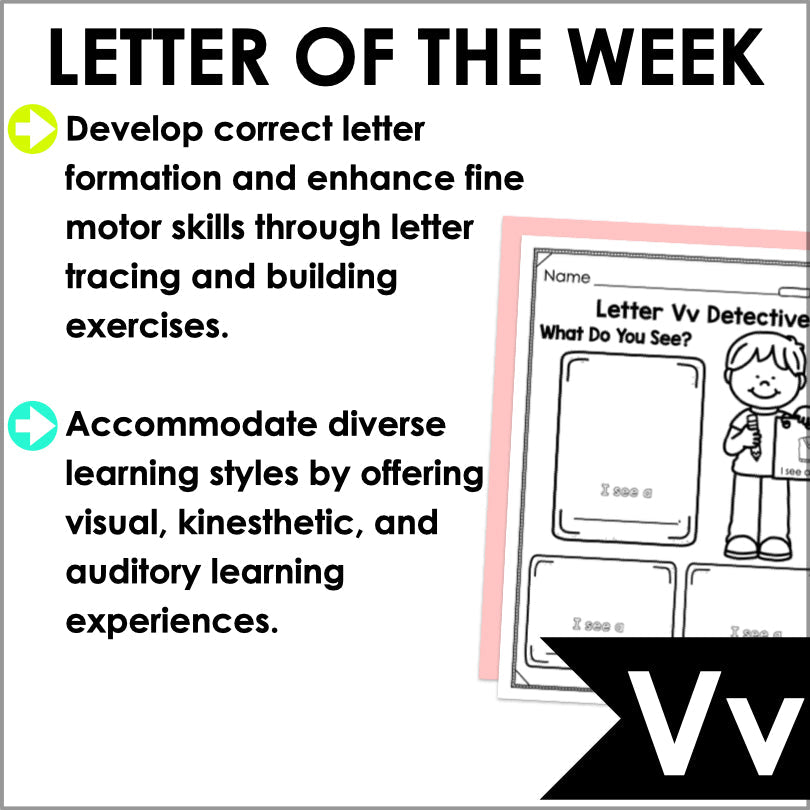 Letter V Activities | Letter of the Week Worksheets - Teacher Jeanell