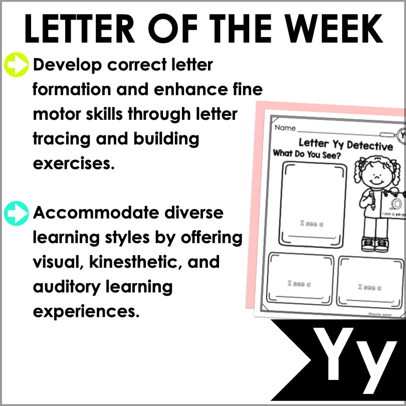 Letter Y Activities | Letter of the Week Worksheets - Teacher Jeanell