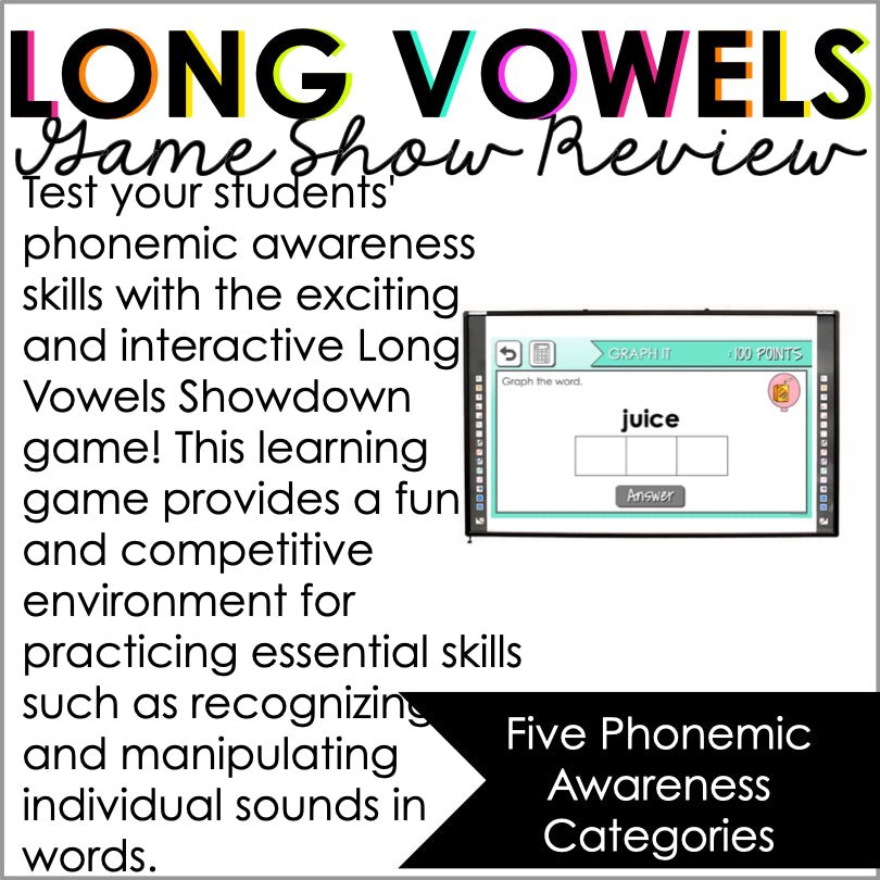 Long Vowels Powerpoint Phonemic Awareness Trivia Game - Teacher Jeanell