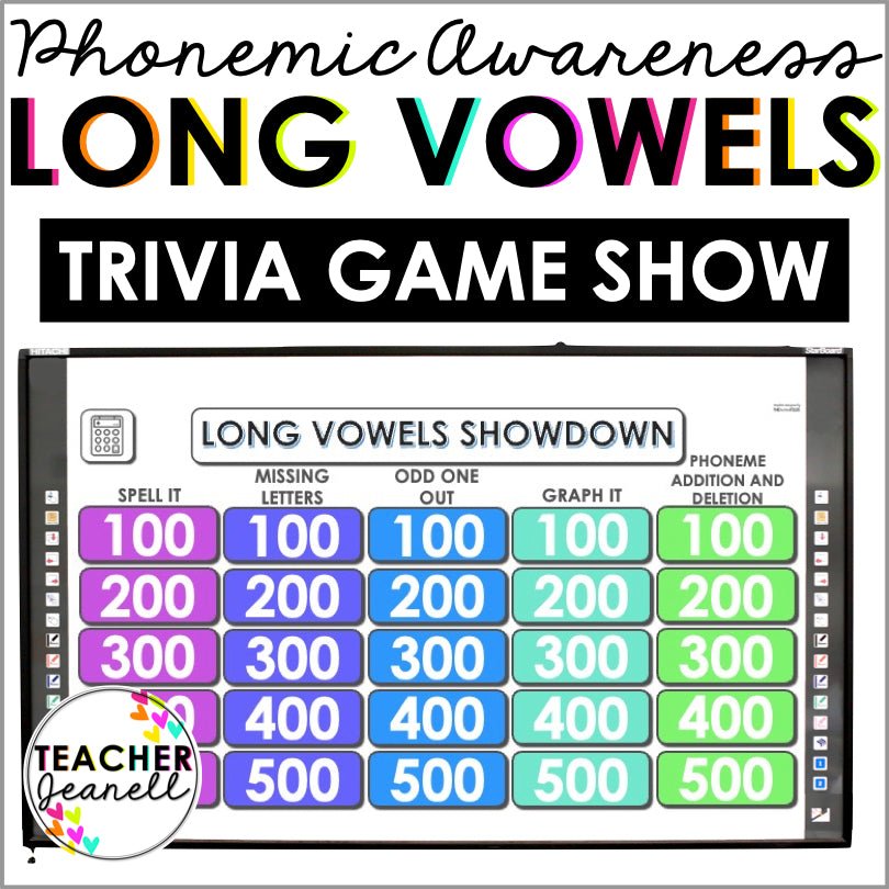 Long Vowels Powerpoint Phonemic Awareness Trivia Game - Teacher Jeanell