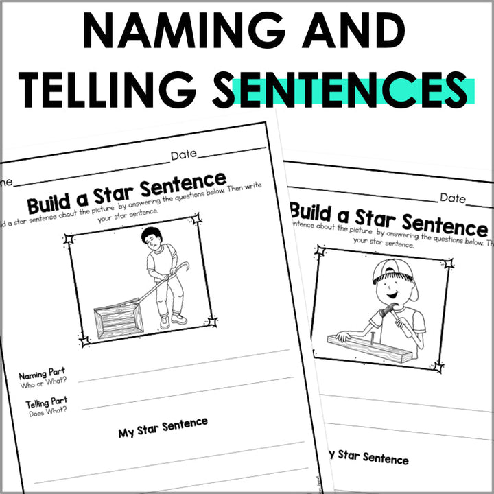 Naming and Telling Parts of a Sentence - Teacher Jeanell