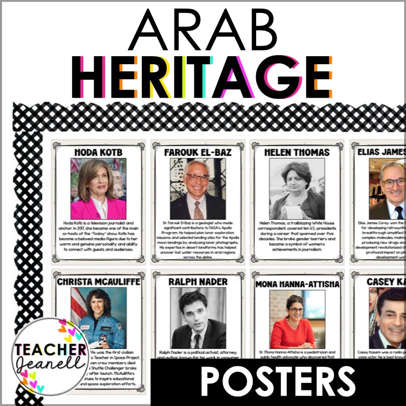 National Arab American Heritage Month Bulletin Board and Posters (NAAHM) - Teacher Jeanell